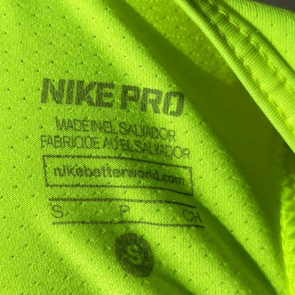 Nike Pro Dri-FIT Volt Neon Yellow Mesh Racerback Tank Top Size Small